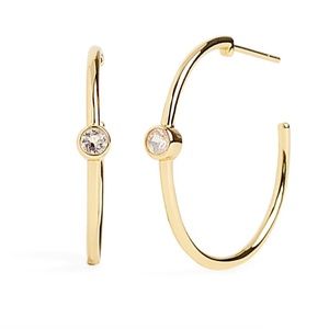 Marrin Costello - Mystique Hoops - White Topaz Stone Earrings